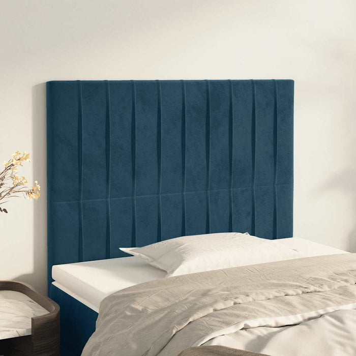 Tăblie de pat albastru închis 80x5x118/128 cm catifea WALTI