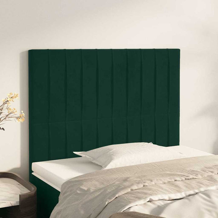 Tăblie de pat verde închis 100x5x118/128 cm catifea WALTI