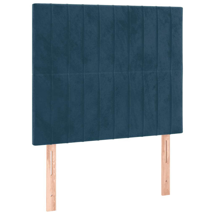 Tăblie de pat albastru închis 100x5x118/128 cm catifea WALTI