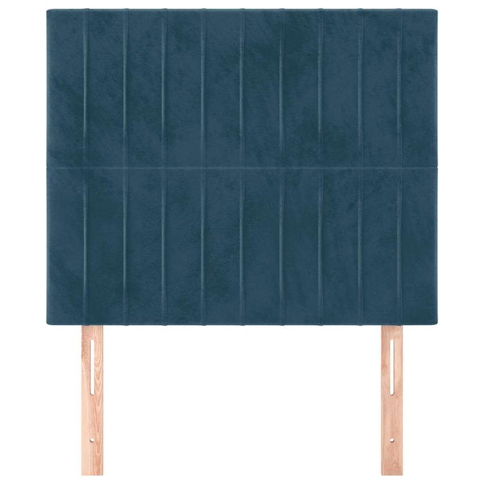 Tăblie de pat albastru închis 100x5x118/128 cm catifea WALTI