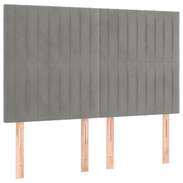 Tăblie de pat gri deschis 144x5x118/128 cm catifea WALTI