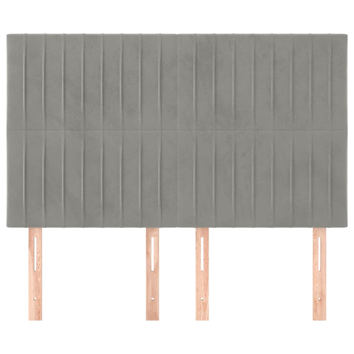 Tăblie de pat gri deschis 144x5x118/128 cm catifea WALTI