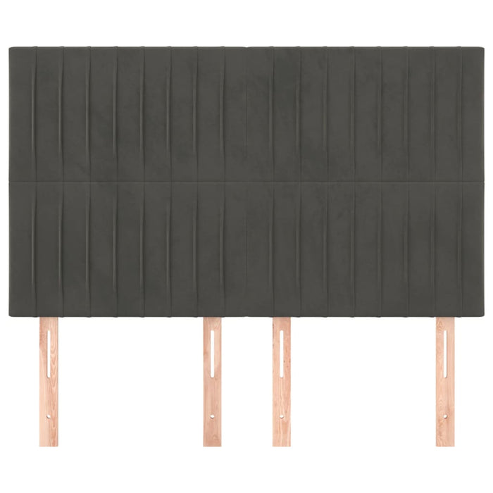 Tăblie de pat gri închis 144x5x118/128 cm catifea WALTI
