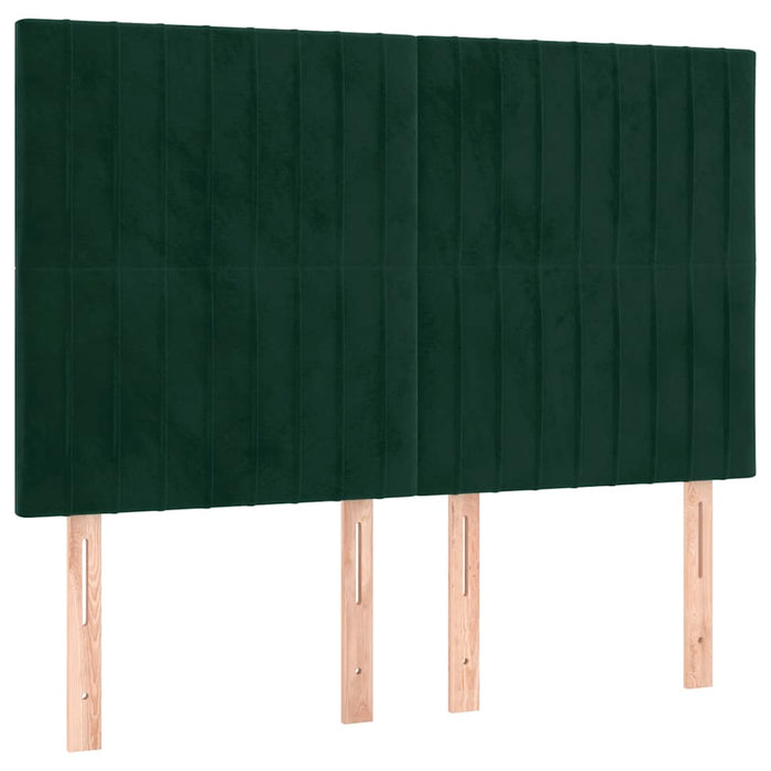 Tăblie de pat verde închis 144x5x118/128 cm catifea WALTI