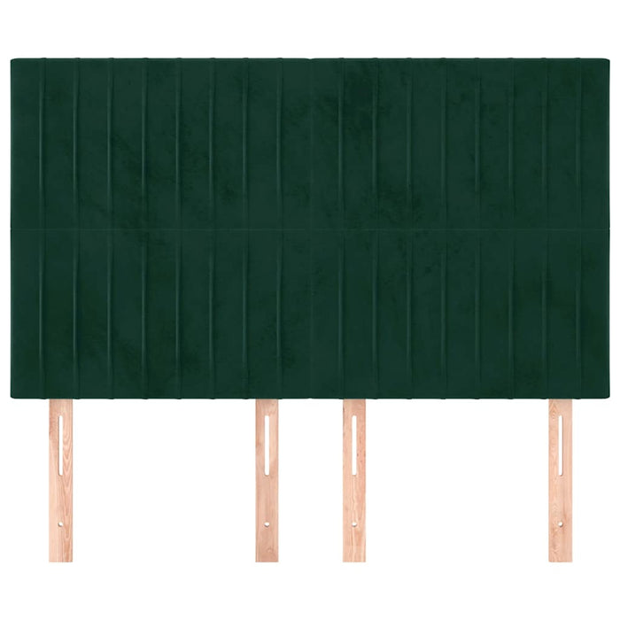 Tăblie de pat verde închis 144x5x118/128 cm catifea WALTI