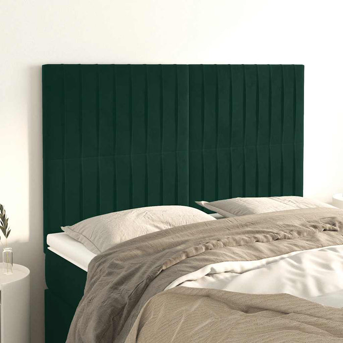 Tăblie de pat verde închis 144x5x118/128 cm catifea WALTI