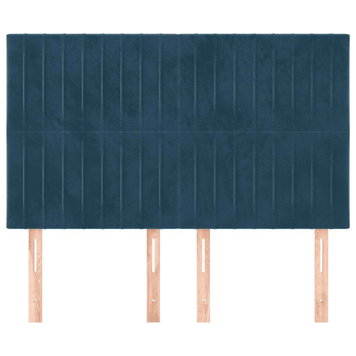 Tăblie de pat albastru închis 144x5x118/128 cm catifea WALTI