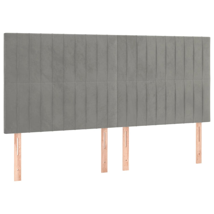 Tăblie de pat gri deschis 160x5x118/128 cm catifea WALTI