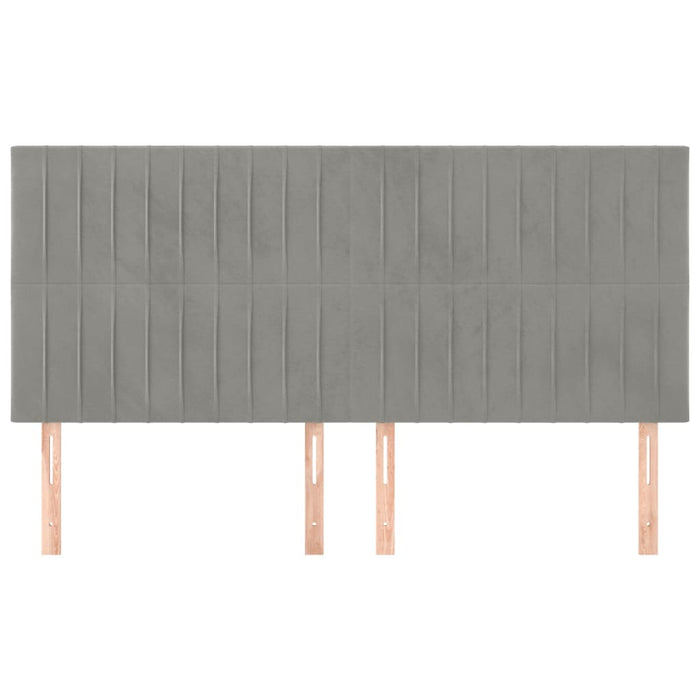 Tăblie de pat gri deschis 160x5x118/128 cm catifea WALTI