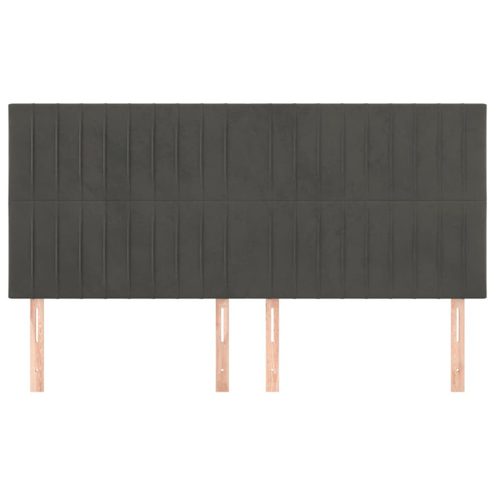 Tăblie de pat gri închis 160x5x118/128 cm catifea WALTI