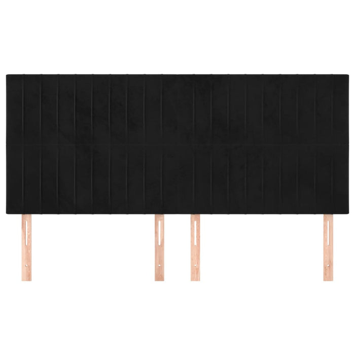 Tăblie de pat neagră 160x5x118/128 cm catifea WALTI