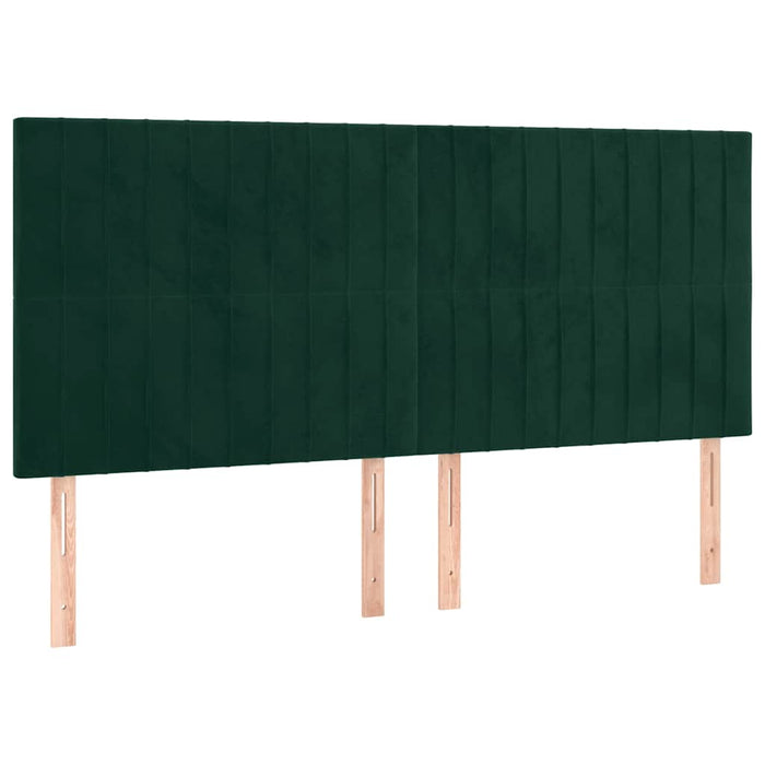 Tăblie de pat verde închis 160x5x118/128 cm catifea WALTI