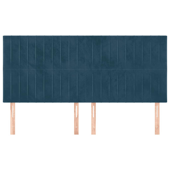 Tăblie de pat albastru închis 160x5x118/128 cm catifea WALTI