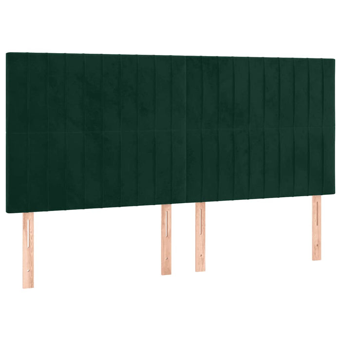 Tăblie de pat verde închis 180x5x118/128 cm catifea WALTI