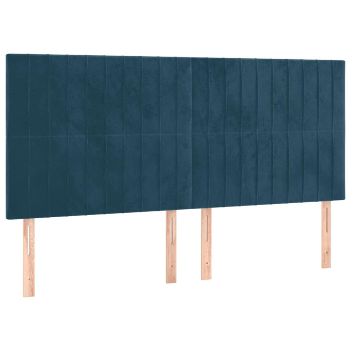 Tăblie de pat albastru închis 180x5x118/128 cm catifea WALTI