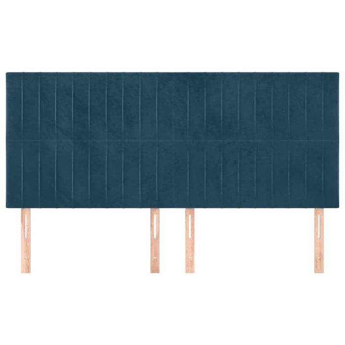 Tăblie de pat albastru închis 180x5x118/128 cm catifea WALTI