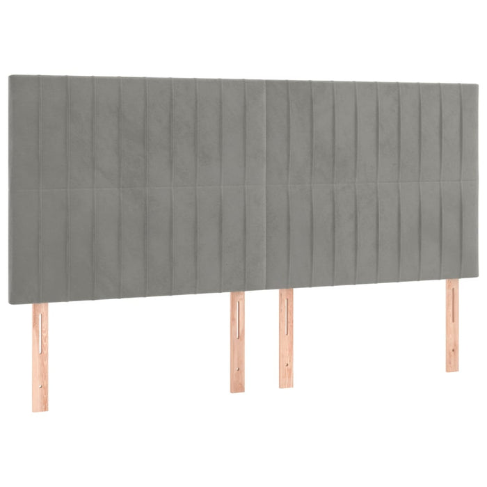 Tăblie de pat gri deschis 200x5x118/128 cm catifea WALTI