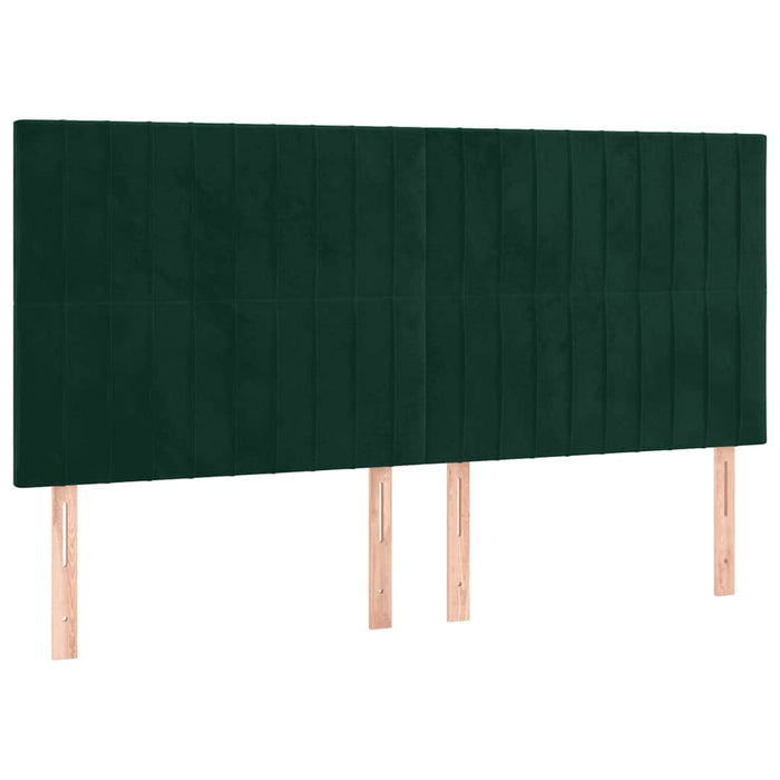 Tăblie de pat verde închis 200x5x118/128 cm catifea WALTI
