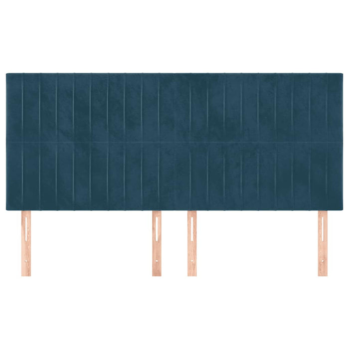 Tăblie de pat albastru închis 200x5x118/128 cm catifea WALTI