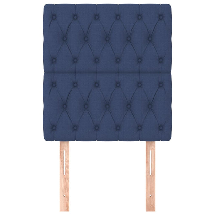 Tăblie de pat albastră 80x7x118/128 cm, material textil WALTI