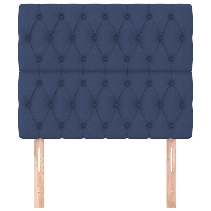Tăblie de pat albastră 100x7x118/128 cm, material textil WALTI