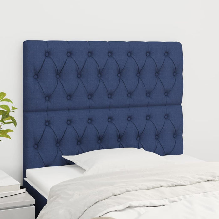 Tăblie de pat albastră 100x7x118/128 cm, material textil WALTI