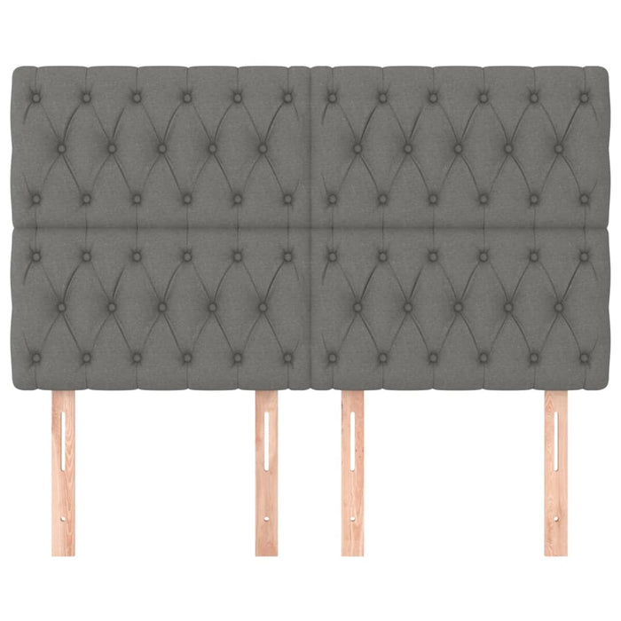 Tăblie de pat gri închis 144x7x118/128 cm, material textil WALTI