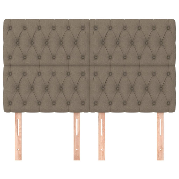 Tăblie de pat gri taupe 144x7x118/128 cm, material textil WALTI