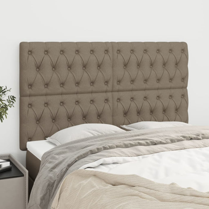 Tăblie de pat gri taupe 144x7x118/128 cm, material textil WALTI