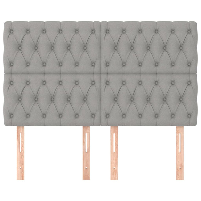 Tăblie de pat gri deschis 160x7x118/128 cm, material textil WALTI