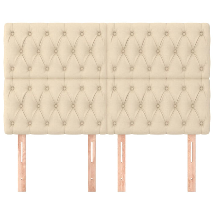 Tăblie de pat crem 160x7x118/128 cm, material textil WALTI