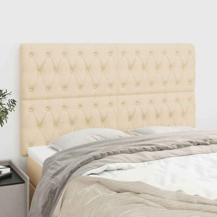 Tăblie de pat crem 160x7x118/128 cm, material textil WALTI