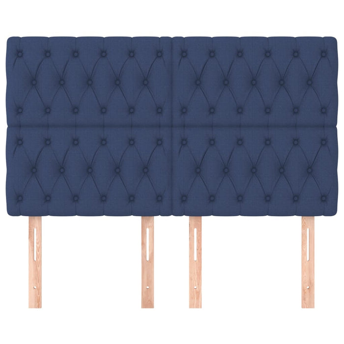 Tăblie de pat albastră 160x7x118/128 cm, material textil WALTI