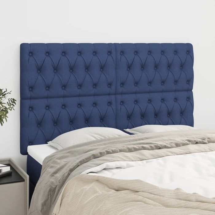 Tăblie de pat albastră 160x7x118/128 cm, material textil WALTI