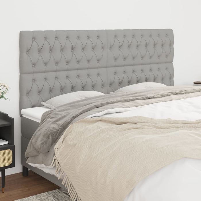 Tăblie de pat gri deschis 180x7x118/128 cm, material textil WALTI