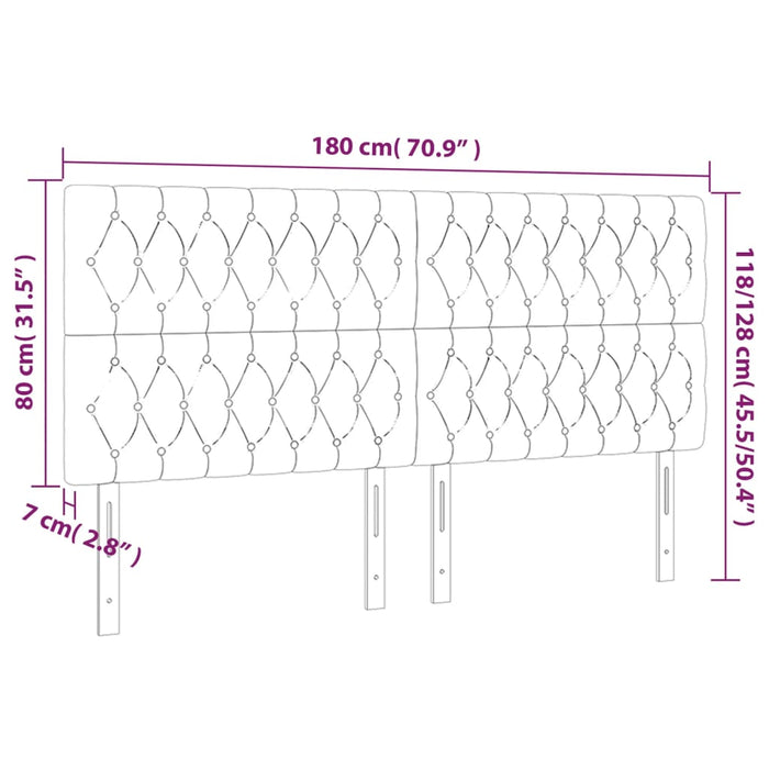 Tăblii de pat, 4 buc, gri închis, 90x7x78/88 cm, textil - WALTI WALTI