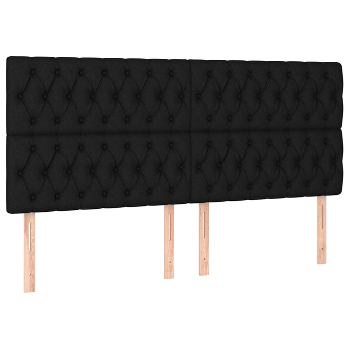 Tăblie de pat neagră 180x7x118/128 cm, material textil WALTI