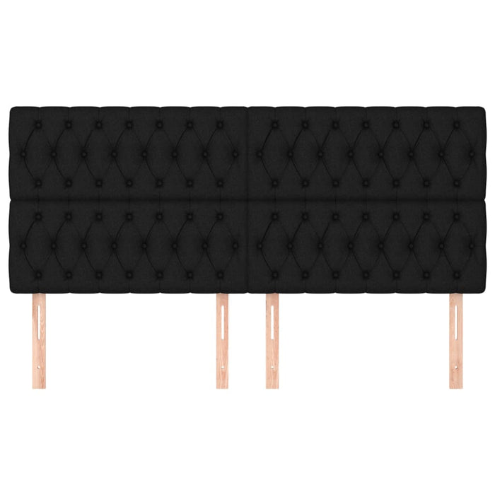 Tăblie de pat neagră 180x7x118/128 cm, material textil WALTI