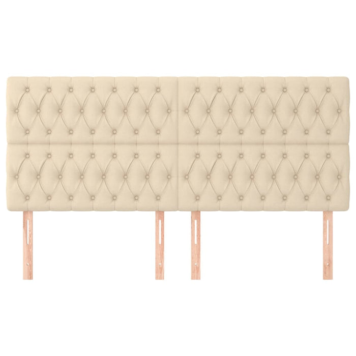 Tăblie de pat crem 180x7x118/128 cm, material textil WALTI