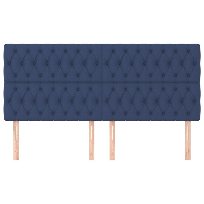 Tăblie de pat albastră 180x7x118/128 cm, material textil WALTI