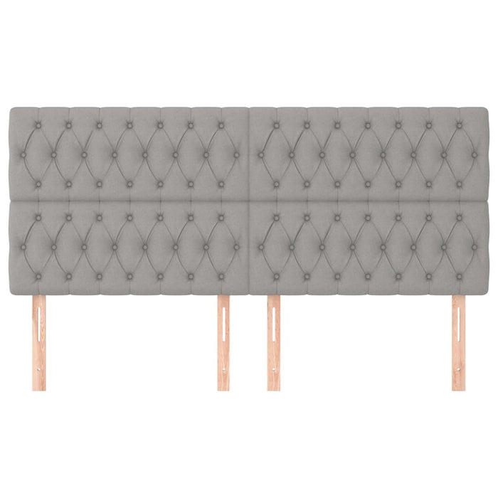Tăblie de pat gri deschis 200x7x118/128 cm, material textil WALTI