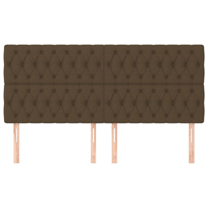 Tăblie de pat maro închis 200x7x118/128 cm, material textil WALTI