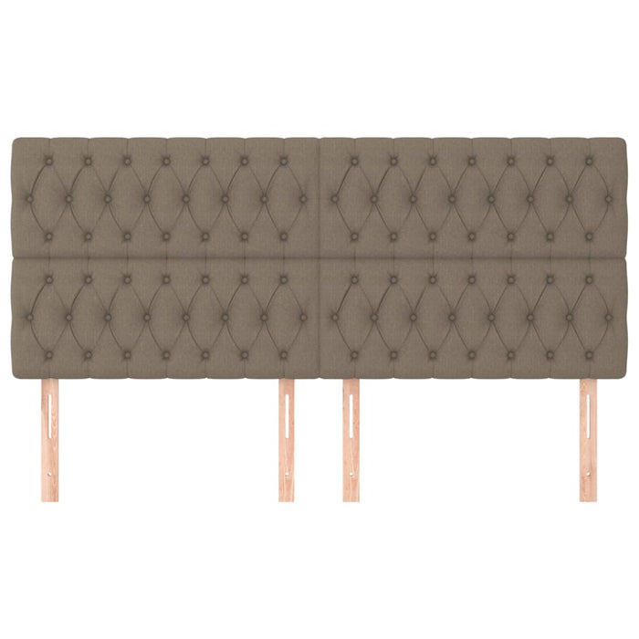 Tăblie de pat gri taupe 200x7x118/128 cm, material textil WALTI