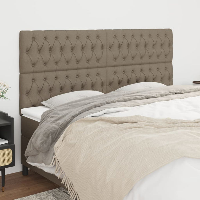 Tăblie de pat gri taupe 200x7x118/128 cm, material textil WALTI
