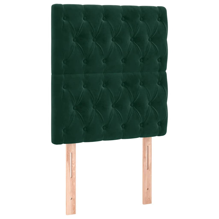 Tăblie de pat verde închis 80x7x118/128 cm catifea WALTI