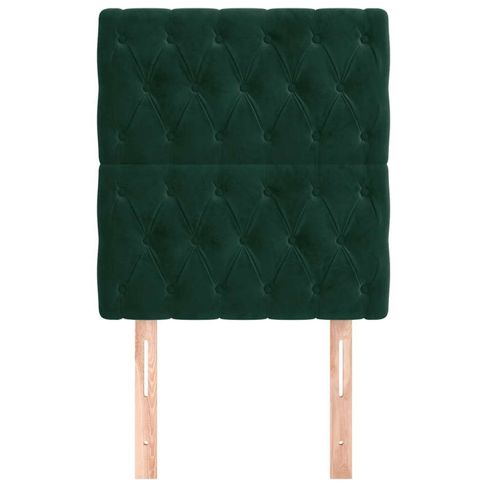 Tăblie de pat verde închis 80x7x118/128 cm catifea WALTI
