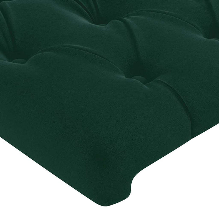Tăblie de pat verde închis 90x7x118/128 cm catifea WALTI