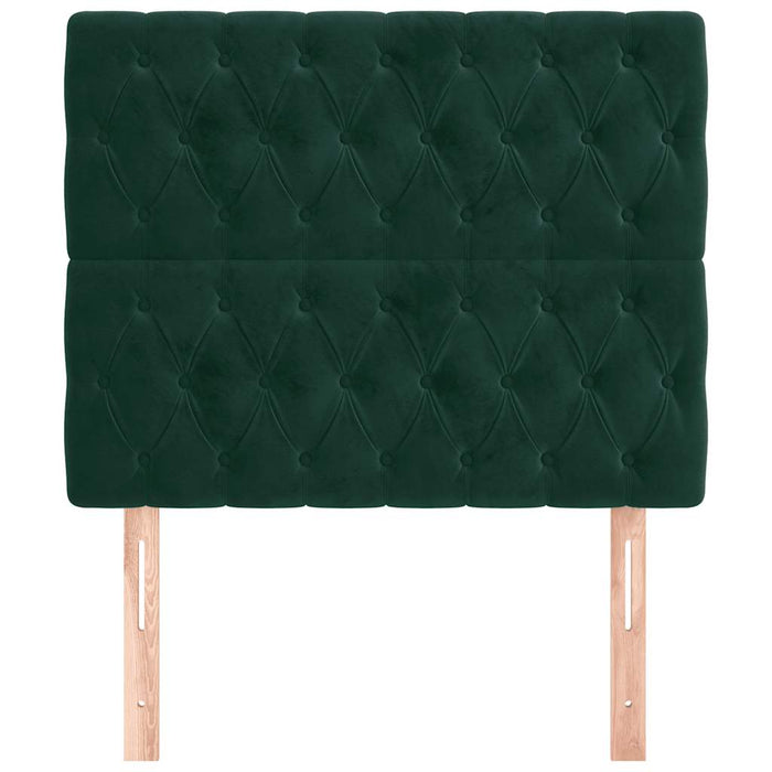 Tăblie de pat verde închis 100x7x118/128 cm catifea WALTI