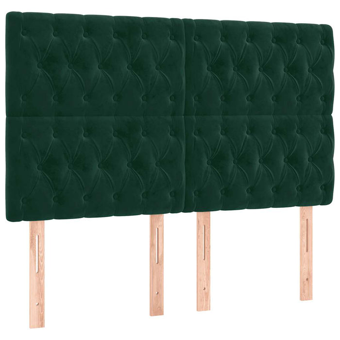 Tăblie de pat verde închis 160x7x118/128 cm catifea WALTI