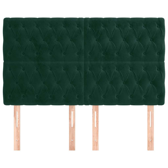 Tăblie de pat verde închis 160x7x118/128 cm catifea WALTI